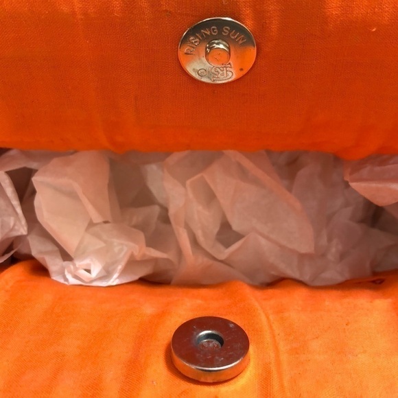 guc - Straw bag in orange & cream chrome handles - Picture 5 of 8